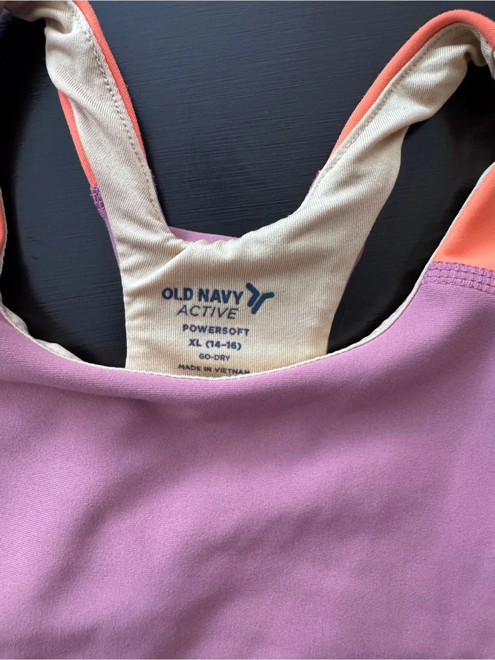 Colorblock Crop Tank Top - Mauve & Orange